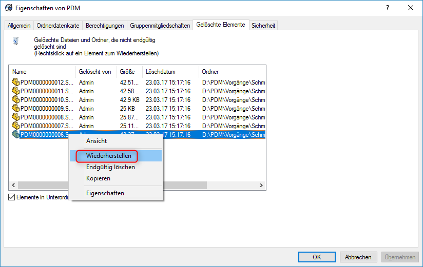 Pdm Warum Werden Meine Geloschten Dateien Nicht Im Papierkorb Angezeigt Service News